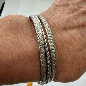 Trio of pewter bangles-vintage